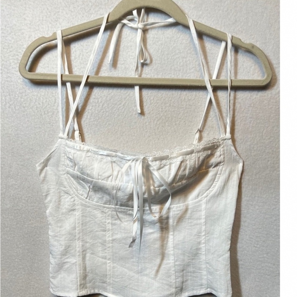 Chic White Camisole with Tie-Front